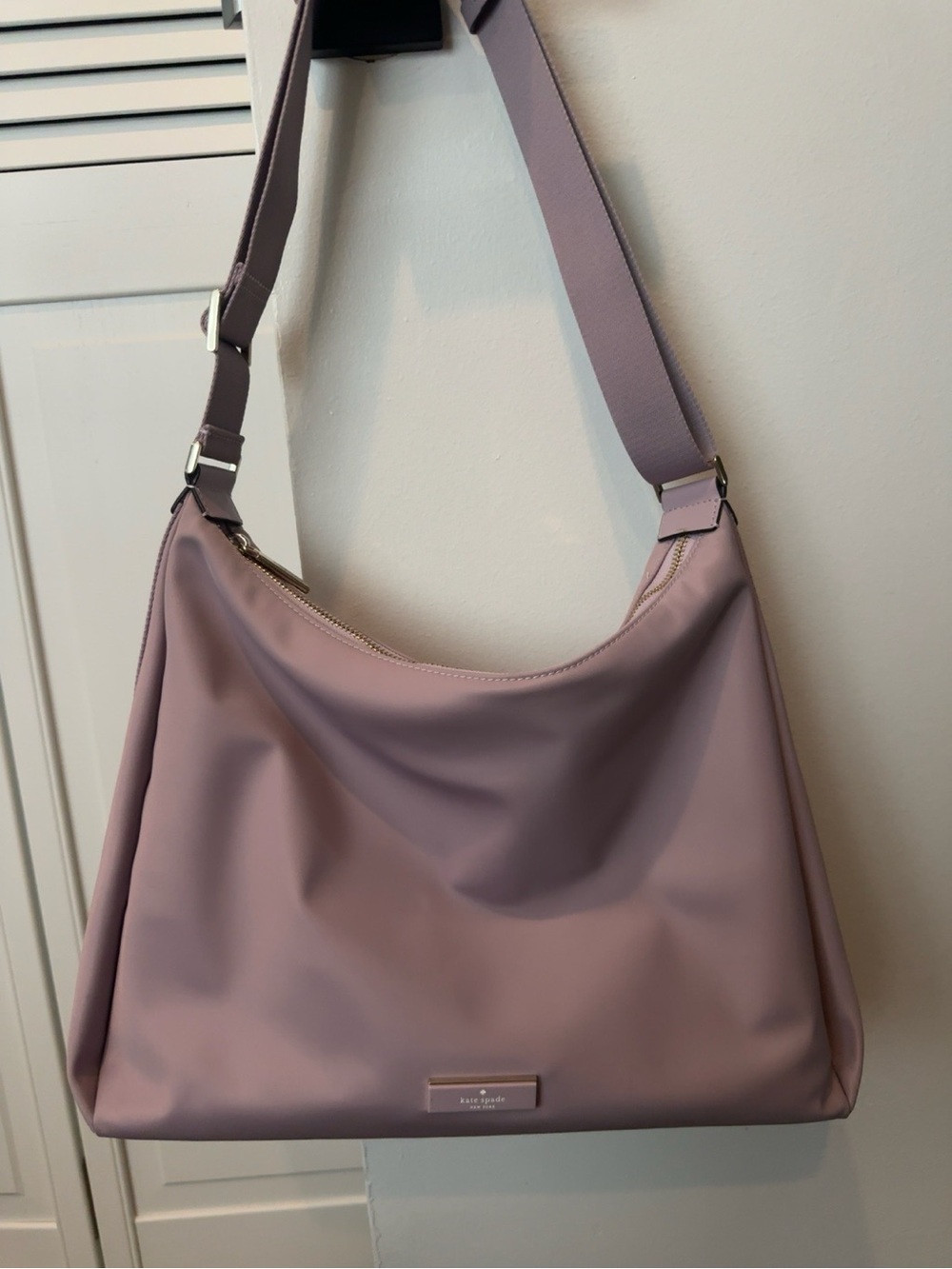 Kate Spade New York Carter Nylon Large Convertible Crossbody in Lavender.
